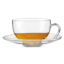 cup TEA 360 ml glass with glass saucer  H 67 mm product photo