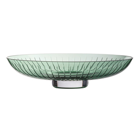 bowl SIGNUM size 340 glass green with relief  Ø 340 mm  H 80 mm product photo