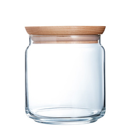 storage container PURE JAR WOOD glass 0.75 l with lid Ø 104 mm H 123 mm product photo
