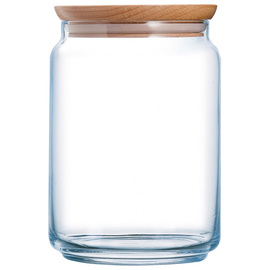 storage container PURE JAR WOOD glass 2 ltr with lid Ø 134 mm H 188 mm product photo