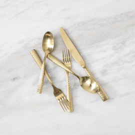 dining fork LUCCA FACET GOLD stainless steel L 208 mm product photo  S