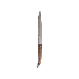 steak knife stainless steel wood light brown wavy cut L 233 mm product photo