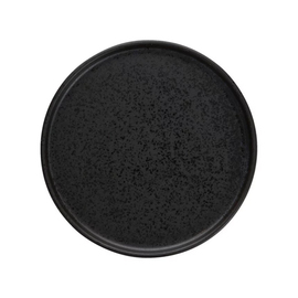 plate | Lid SOUND MIDNIGHT black flat with bar edge porcelain Ø 155 mm product photo