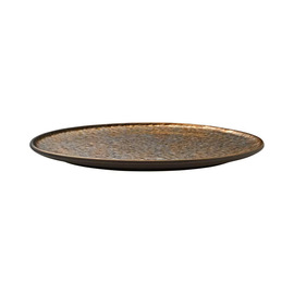plate flat NIVO METALLIC stoneware Ø 220 mm brown | gold product photo  S