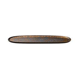 platter flat NIVO METALLIC stoneware brown | gold 300 mm x 150 mm product photo  S