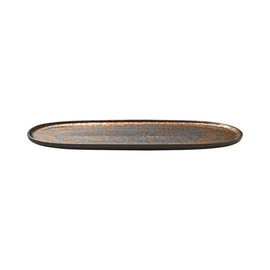 platter flat NIVO METALLIC stoneware brown | gold 340 mm x 190 mm product photo  S