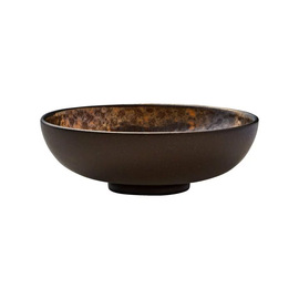 bowl NIVO METALLIC stoneware brown | gold 430 ml Ø 150 mm H 51 mm product photo  S