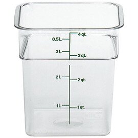 storage container CAMSQUARE polycarbonate clear transparent 3.8 ltr graduated scale  L 185 mm  B 185 mm  H 187 mm product photo