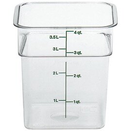 storage container CAMSQUARE polycarbonate clear transparent 3.8 ltr graduated scale  L 185 mm  B 185 mm  H 187 mm product photo