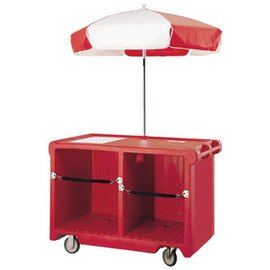 mobile shop CVC55 blue with umbrella with 1 cavity 2 open compartments product photo