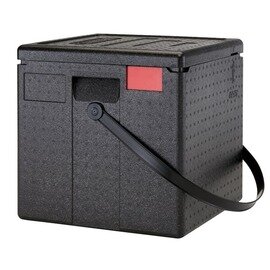 pizza box black  • insulated | red carrying strap  | 410 mm  x 410 mm  H 404 mm product photo