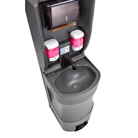 mobile handwashing station with foot operation incl. 2 soap dispensers | 1 towel dispenser product photo  S