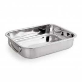 roasting pan|display tray  • stainless steel | 250 mm  x 190 mm  H 50 mm | 2 drop handles product photo