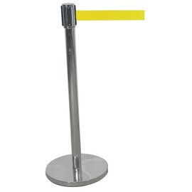 barrier post HIGHFLEX stainless steel webbing colour yellow  Ø 0.35 m  L 2 m  H 0.95 m | webbing product photo