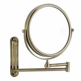 cosmetic mirror for wall mounting brass  | double swivel arm product photo
