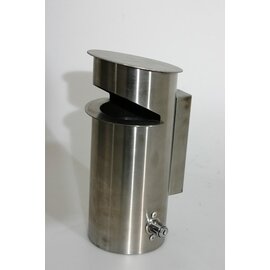 wall mounted ashtray stainless steel premium quality for wall mounting  Ø 130 mm  H 280 mm product photo