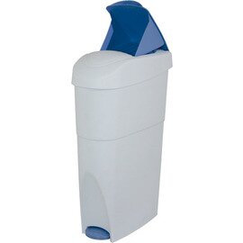 pedal bin plastic blue white with pedal  L 180 mm  B 350 mm  H 530 mm product photo  S