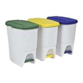 pedal bin system 25 ltr plastic plastic lid lid colour white  L 270 mm  B 395 mm  H 420 mm product photo