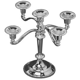 Candle holder, 5-arm, silver plated, height 22 cm product photo