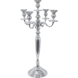 candle holder 5-flame aluminum shiny  H 800 mm product photo