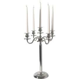 Candelaber, heavy version, nickel-plated, 5-armed, height 51 cm product photo