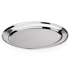 roast meat plate stainless steel bordered rim oval  L 350 mm  x 220 mm product photo