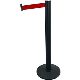 barrier post JOINFLEX stainless steel black  | webbing colour red  Ø 0.35 m  L 2 m  H 1.05 m product photo