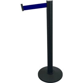 barrier post JOINFLEX stainless steel black  | webbing colour blue  Ø 0.35 m  L 3 m  H 1.05 m product photo