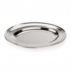serving plate stainless steel oval  L 430 mm  x 290 mm product photo