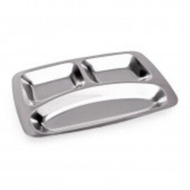 compartment bowl stainless steel rectangular | 310 mm  x 210 mm | 3 compartments product photo