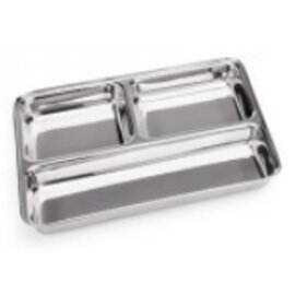 compartment bowl stainless steel rectangular | 3 compartments product photo