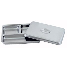 GN divided bowl lid GN 1/2 stainless steel with 3 compartments | rectangular product photo