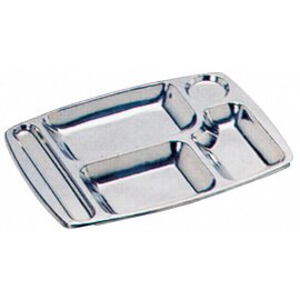 compartment bowl stainless steel rectangular | 365 mm x 265 mm | 5 compartments product photo