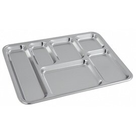 compartment bowl stainless steel rectangular | 400 mm  x 300 mm | 6 compartments product photo