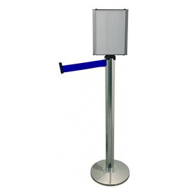 barrier post JOINFLEX aluminum  | webbing colour blue  Ø 0.35 m  L 2 m  H 1.05 m product photo