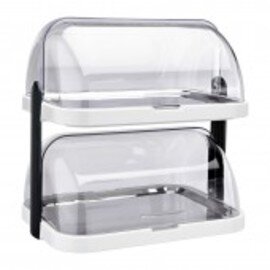 buffet showcase 2 trays|2 covers plastic stainless steel  L 440 mm  B 320 mm  H 440 mm product photo
