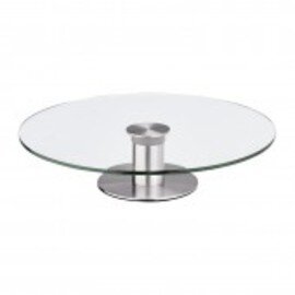cake plate glass stainless steel Ø 300 mm  H 70 mm product photo