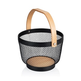 metal basket black with handle Ø 245 mm H 175 mm product photo