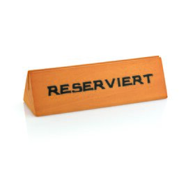 Reserved sign • Reserviert (reserved) • wood brown L 150 mm x 44 mm H 44 mm product photo