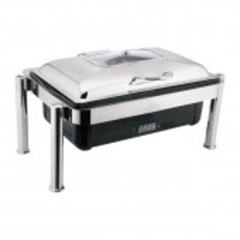electric chafing dish GN 1/1 hinged lid sight glass 230 volts 900 watts  L 670 mm  H 375 mm product photo