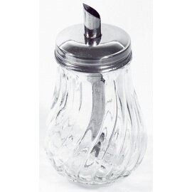 sugar dispenser 260 ml glass stainless steel with dosing tube  Ø 75 mm  H 140 mm product photo