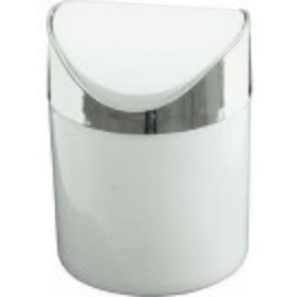 table bin plastic white swing lid Ø 120 mm  H 155 mm product photo