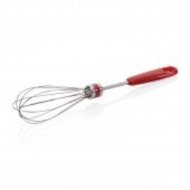 egg whisk stainless steel red 5 wires plastic handle  L 190 mm product photo