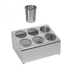 cutlery container perforated 6 compartments with quivers  Ø 100 mm  L 370 mm  H 210 mm product photo
