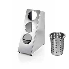 cutlery container perforated 3 compartments with quivers  Ø 100 mm  L 160 mm  H 420 mm product photo