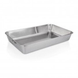 roasting pan|display tray  • stainless steel | 450 mm  x 310 mm  H 80 mm | 2 drop handles product photo