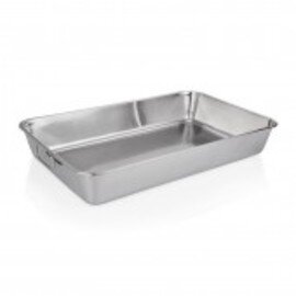 roasting pan|display tray  • stainless steel | 560 mm  x 340 mm  H 90 mm | 2 drop handles product photo