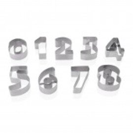 set of cookie cutters 9-part  • numbers 0 - 9  | stainless steel 80 mm  H 25 mm product photo