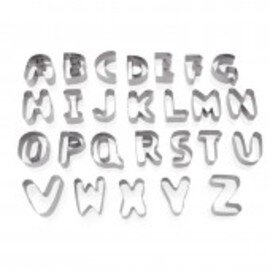 set of cookie cutters 26 pieces  • letters from A - Z  • alphabet  | stainless steel 80 mm  H 25 mm product photo