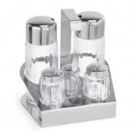 cruet • vinegar|oil|pepper|salt|toothpicks glass stainless steel H 150 mm product photo